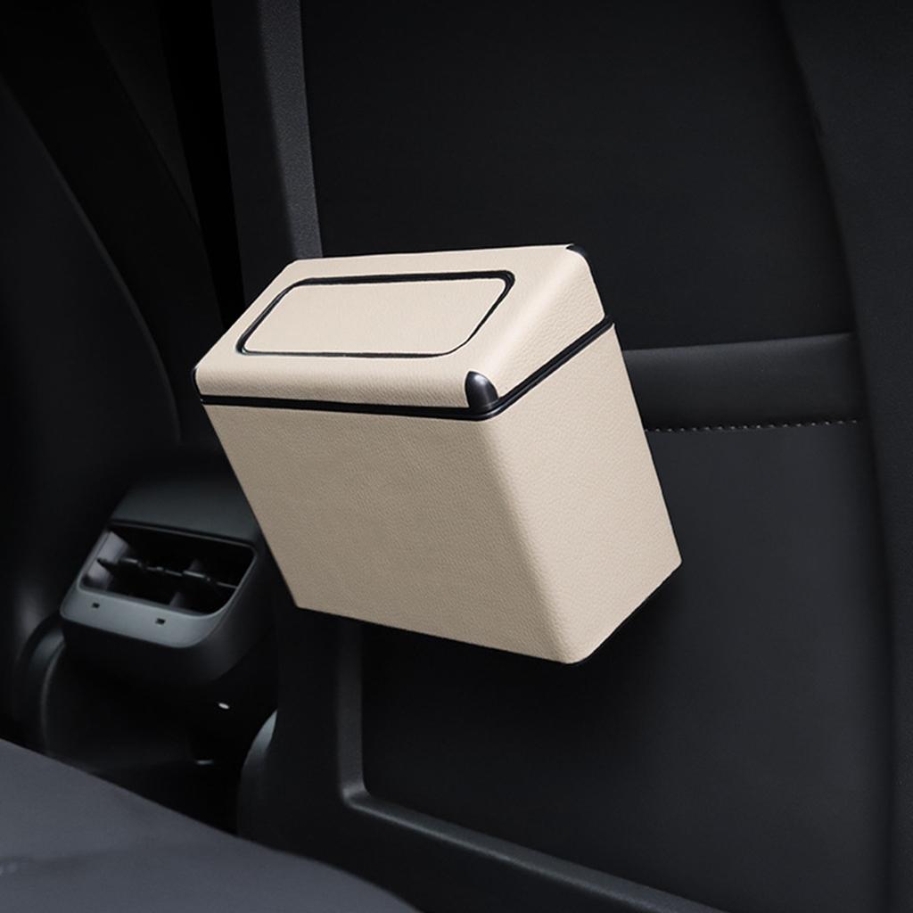 Car Trash Can Car Accessories Large Capacity Small Garbage Can  Beige 