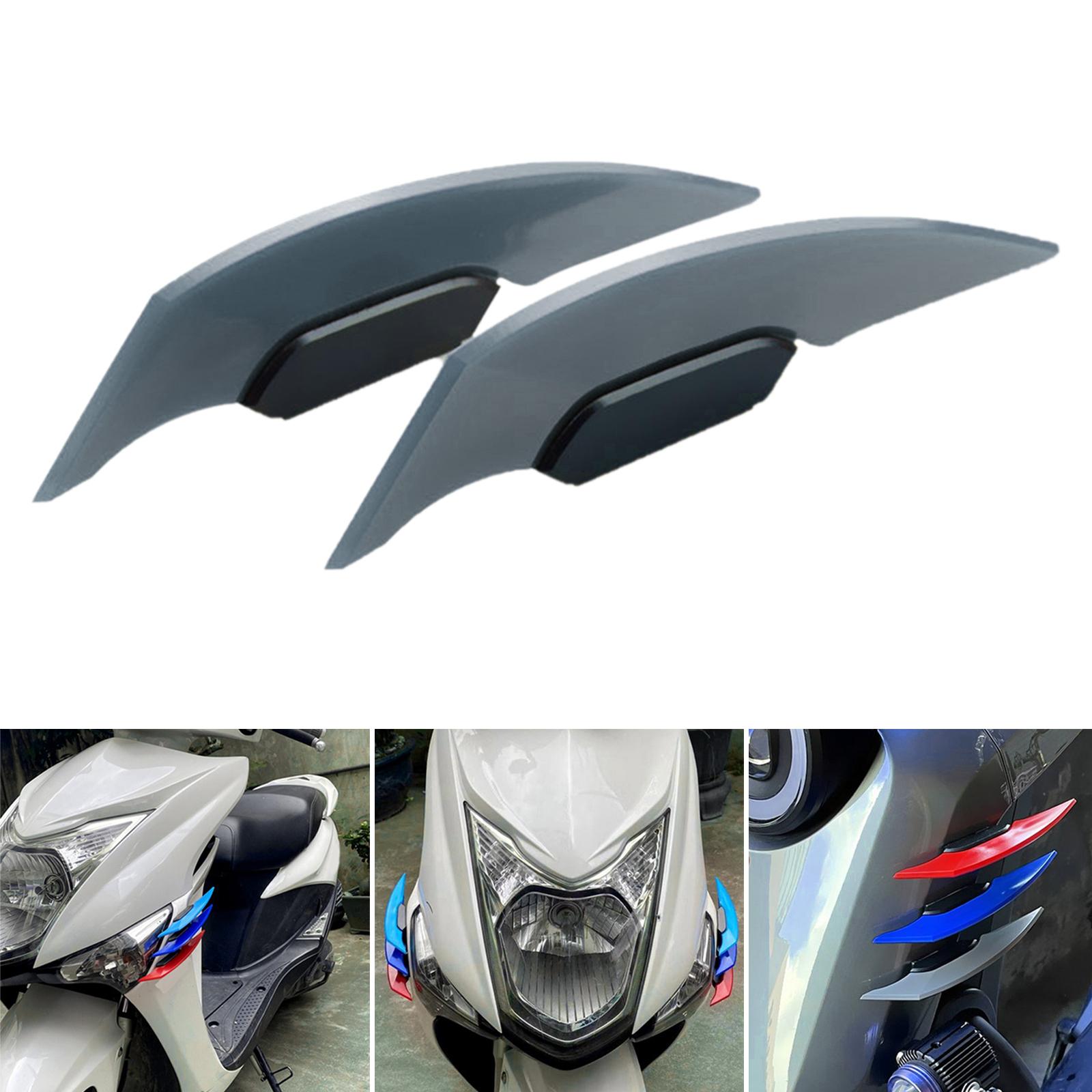 Motorcycle Winglet Aerodynamic Spoiler Wing Fit for Electric Motorcycles Gray