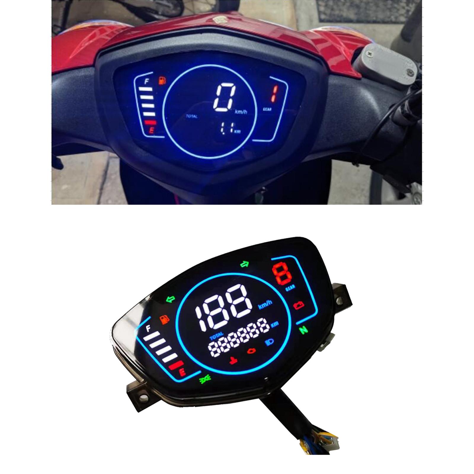 LED Digital Speedometer Tachometer Electronic for Yamaha LC 135 Durable Blue