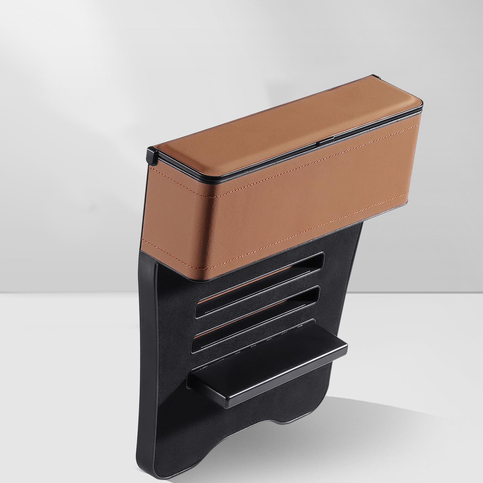 Car Seat Gap Filler Multifunction High Capacity Pocket for Cards Phones Brown 