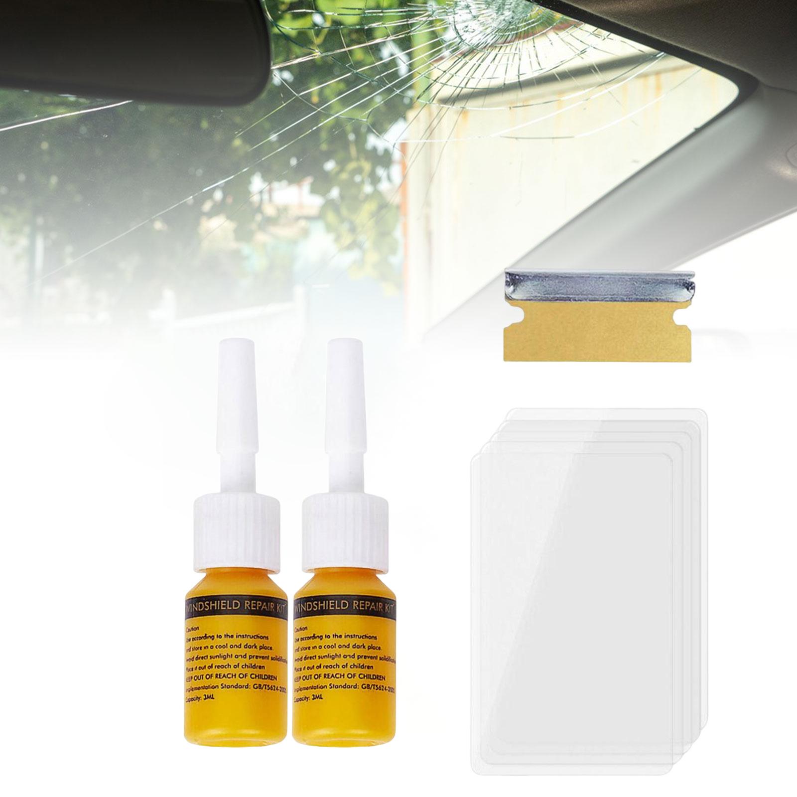 4Pcs Car Windshield Crack Repair Resin Kit Vehicle Glass DIY Windscreen Tool Yellow