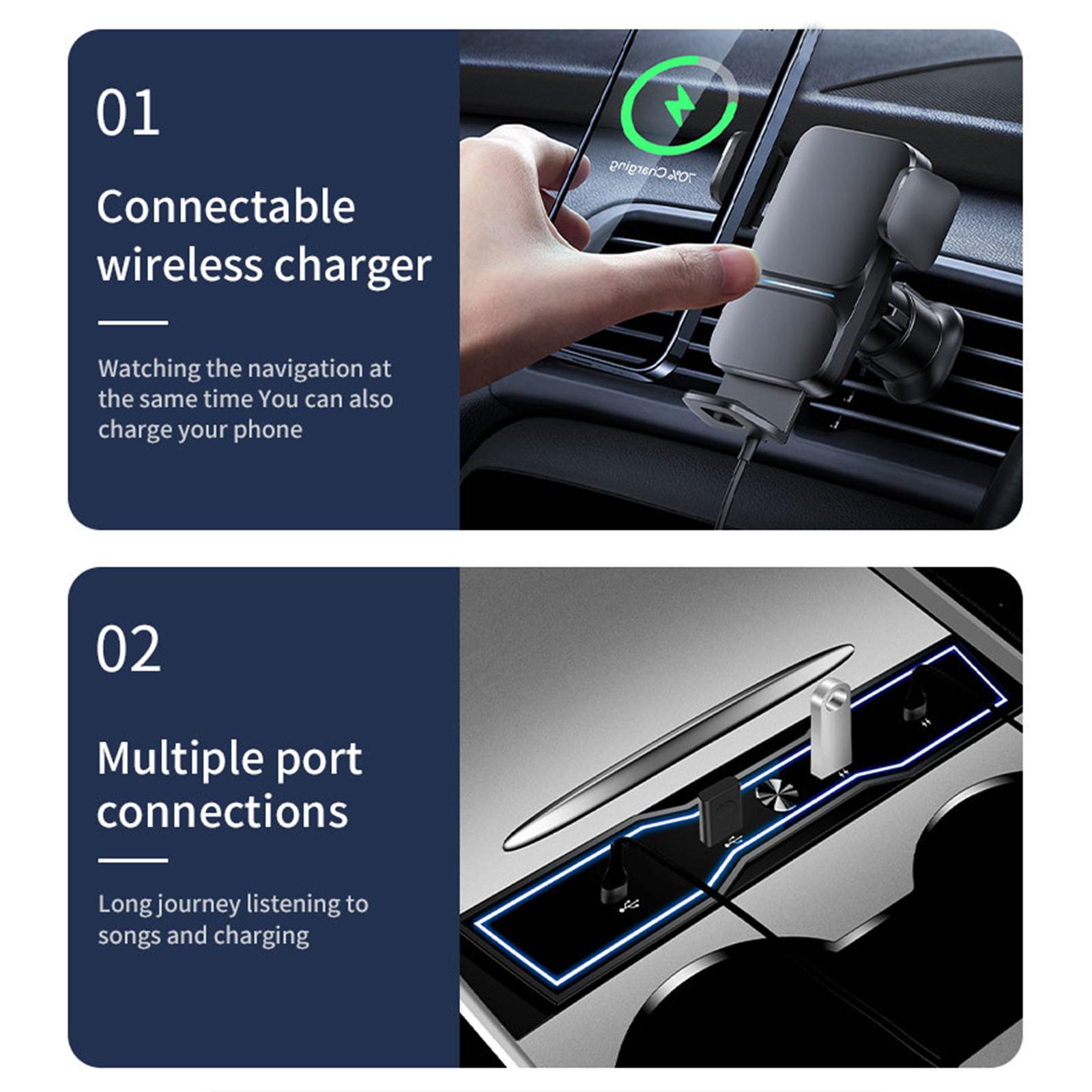 Multiport USB LED Hub USB Docking Station for Tesla Model 3 Y 2021 2022