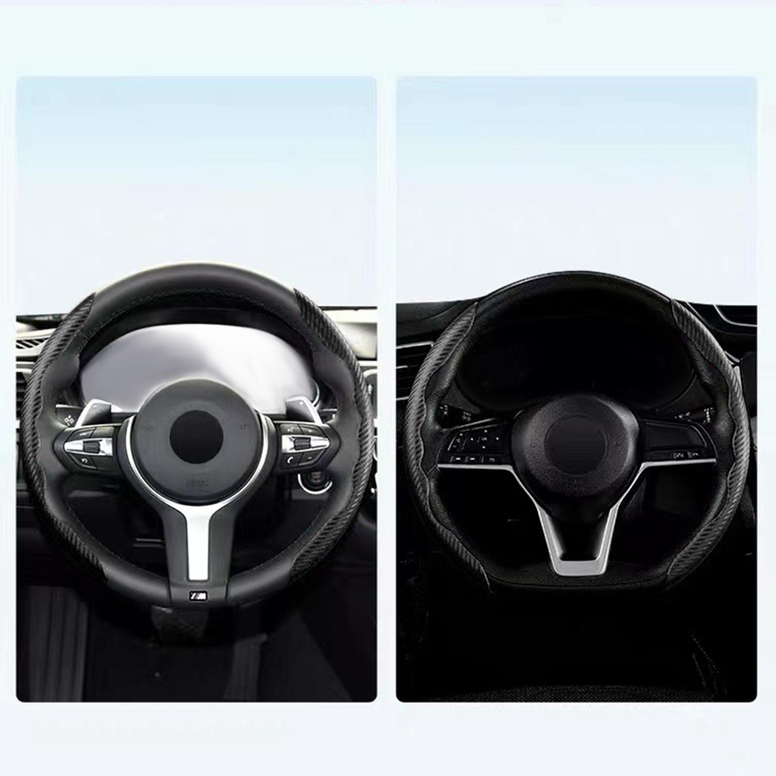 Plastic Steering Wheel Cover Universal Fit 38cm Sturdy Embedded Black