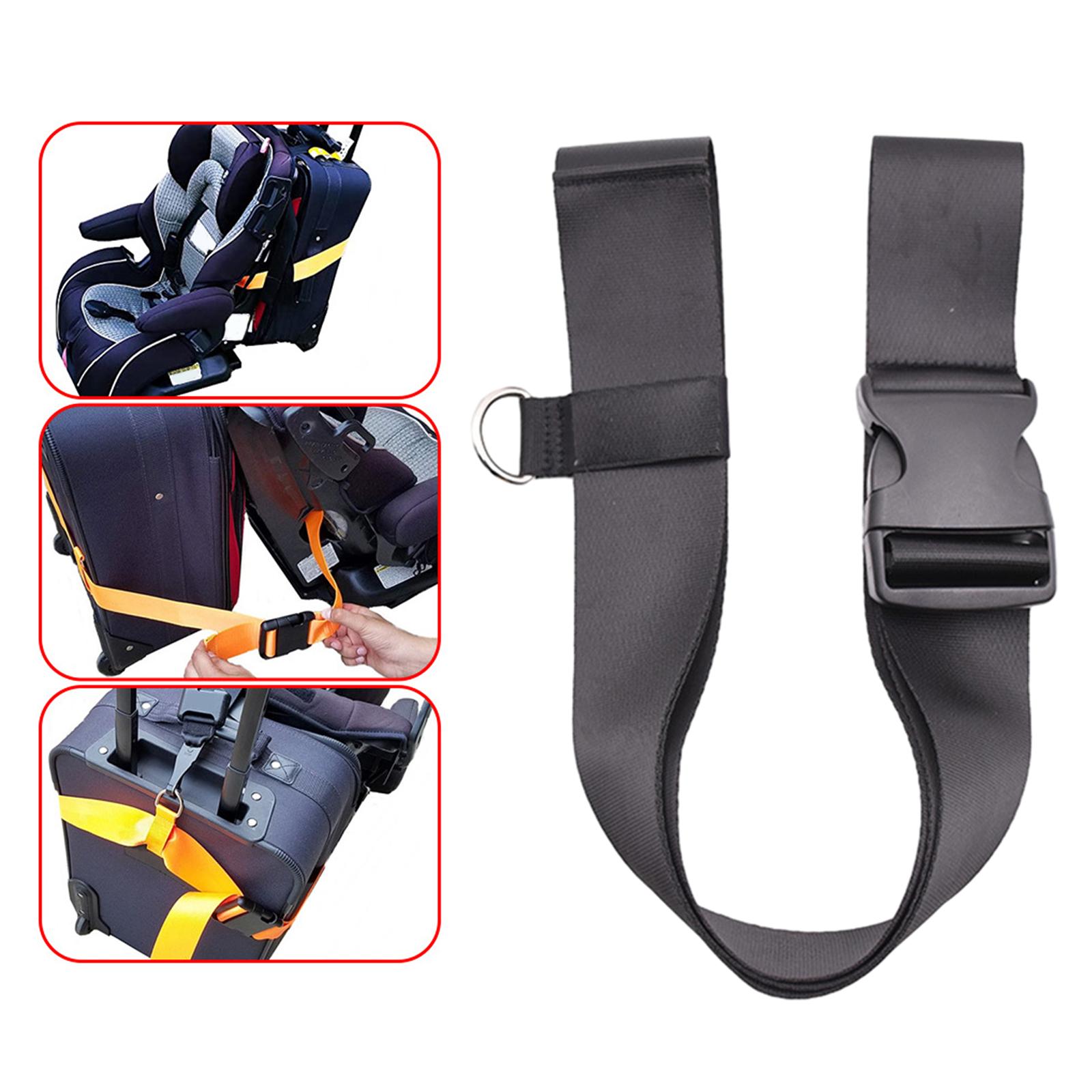 Auto Child Safety Seat Travel Belt Lightweight Luggage Strap Connecting Belt Black