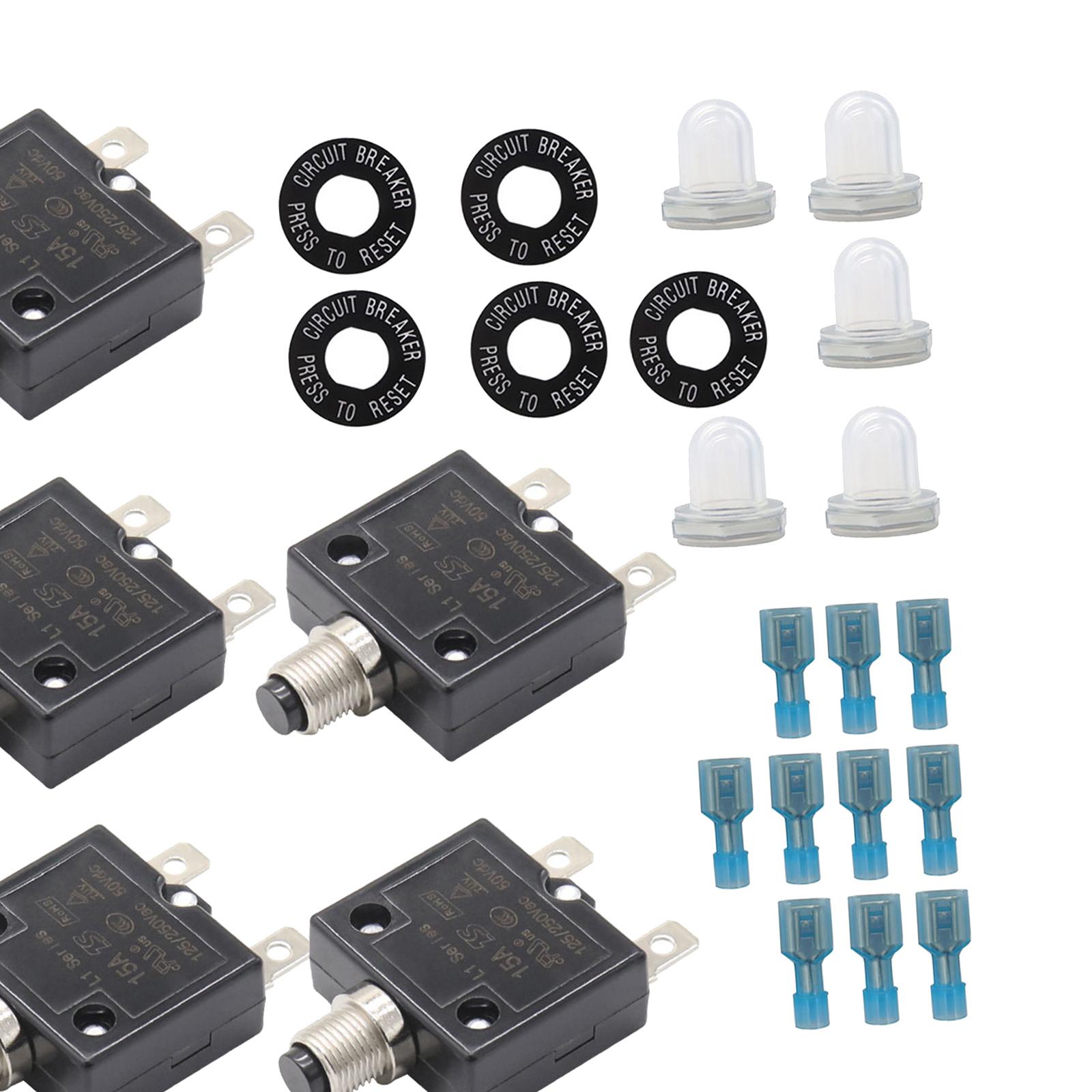 Thermal Circuit Breaker Push Button Compact for Car Automotive Trolling