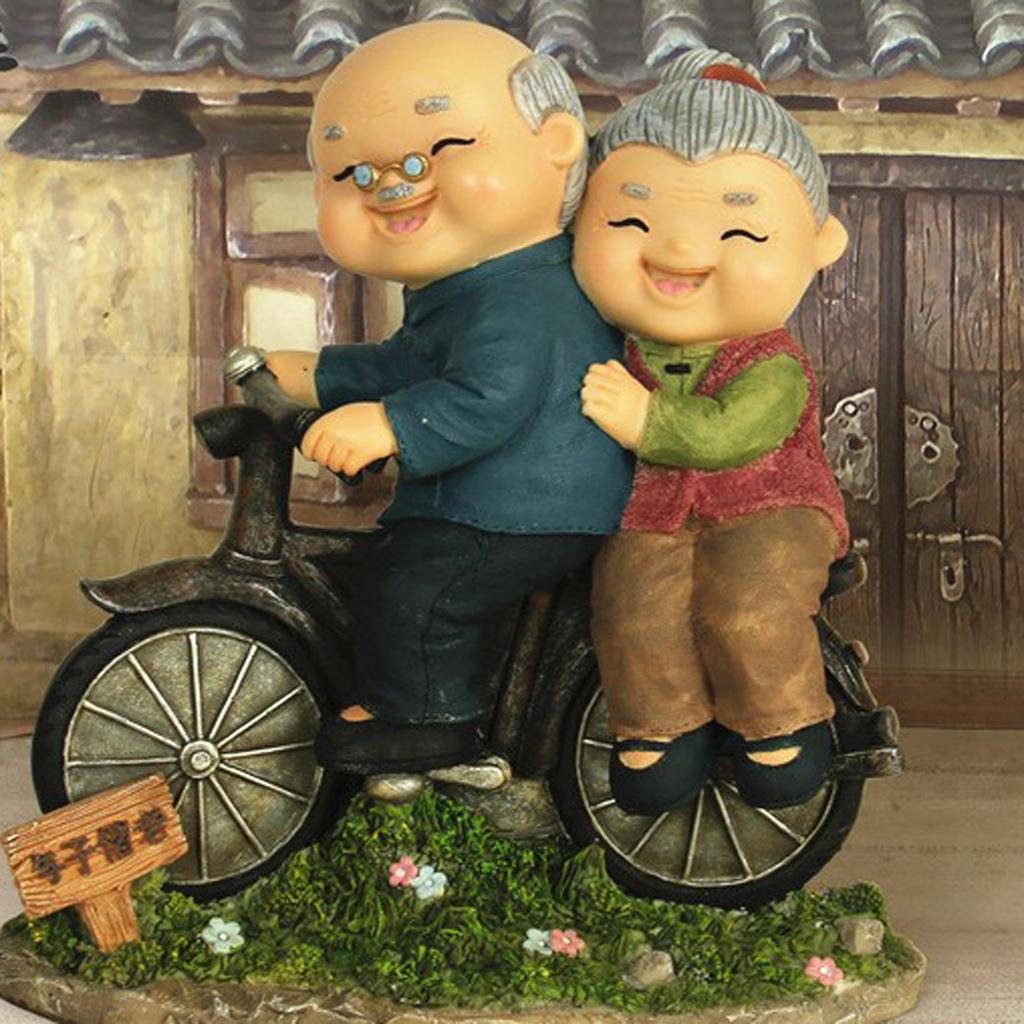 Romantischer China Alter Mann und Frau Ehepaar Liebespaar Skulptur Fiugr 