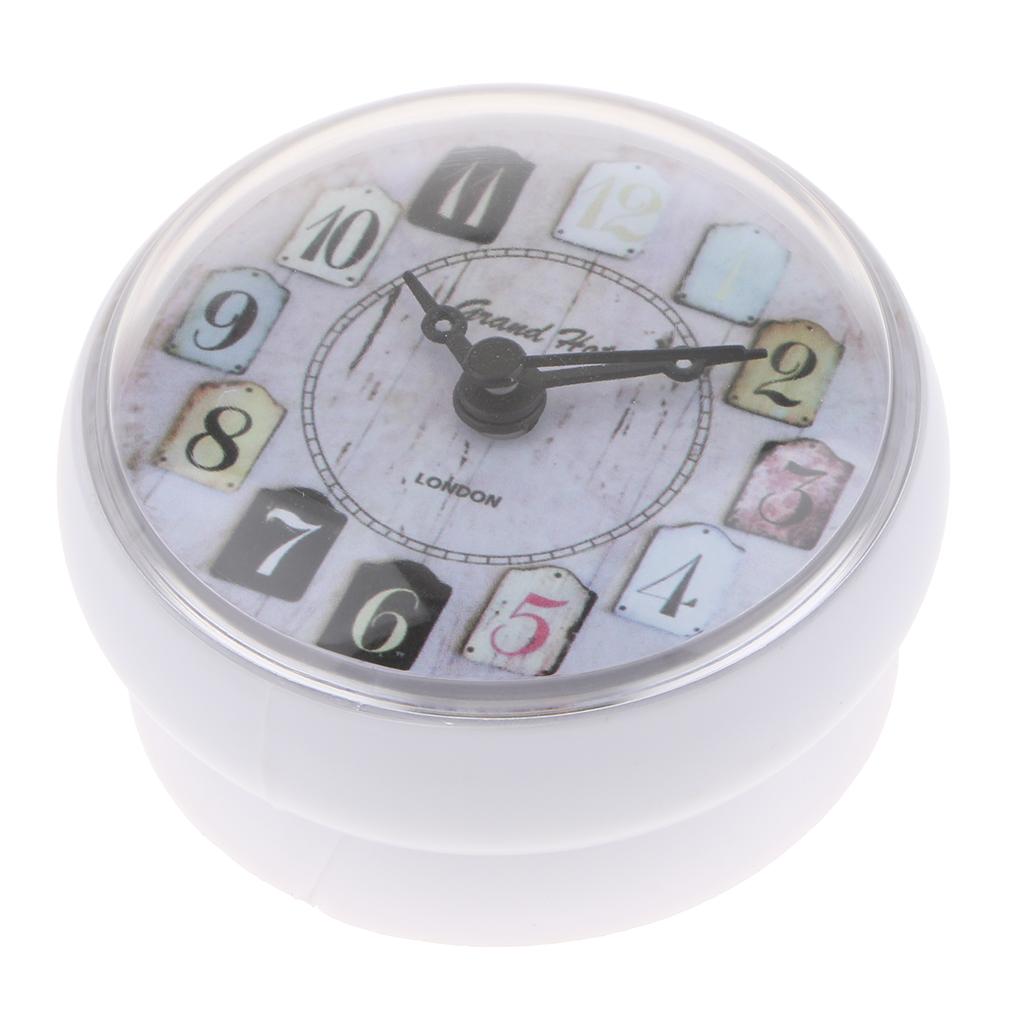 Waterproof Bathroom Shower Wall Clock with Suction Cup  White