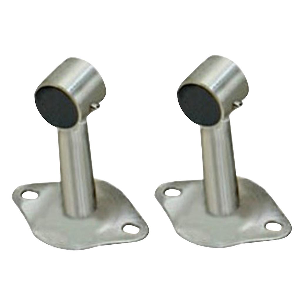 2pcs Stainless Steel Wardrobe Pipe Lever Rod Holder Socket Bracket 100mm