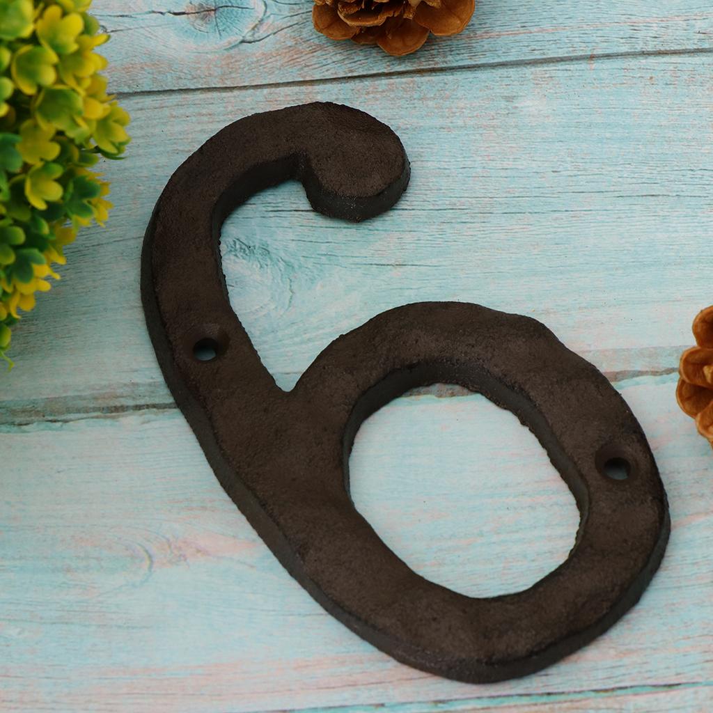 Wrought Iron House Number Sign ,Matching Screws Included Black Number 9