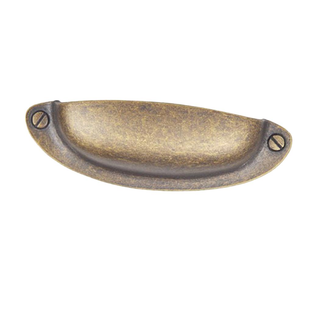 Vintage Style Drawer Handle Shell Shaped Zinc Alloy Antique Pulls Color-3
