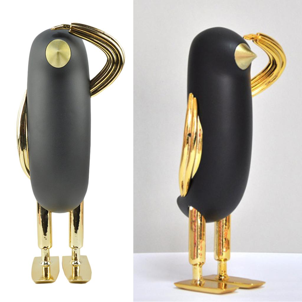 Home Decor Cute Standing Penguin Statue Furnishing Article Kids Toys Black_S