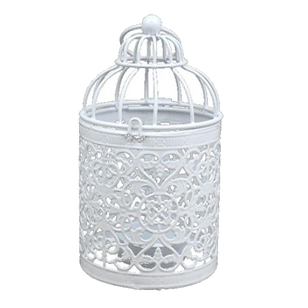 European Style Electroplated Birdcage Shape Tea Light Candle Holder Style02