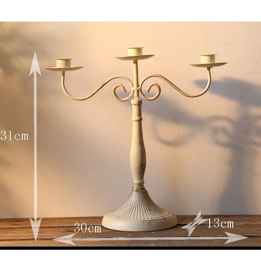 Metal Candle Holder Candlestick Vintage Style Home Decoration 3-Candle