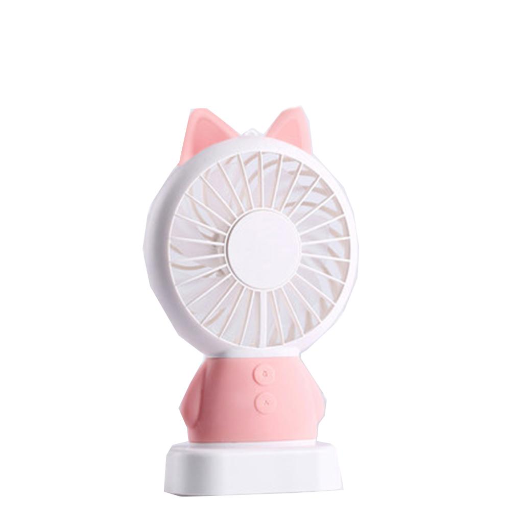 Cute Portable Rechargeable Mini USB Hand Fan Creative Cooling Fans Pink Cat