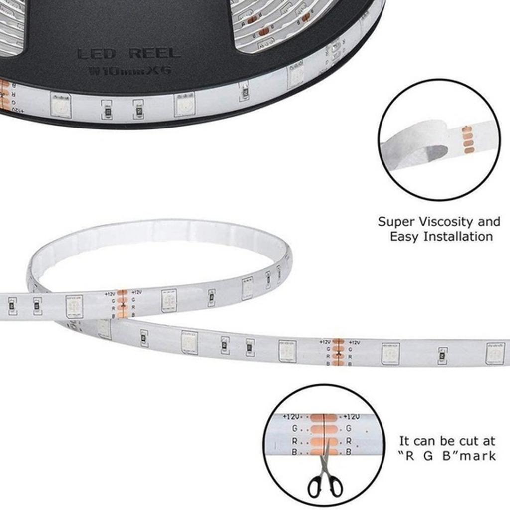 SMD 3528 RGB LED Strip Lights Flexible Remote Control 20m + Remote Control