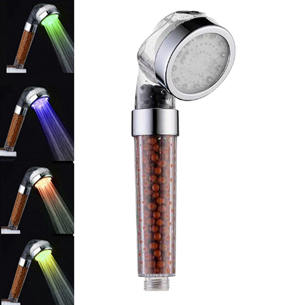 High Pressure Handheld ABS LED Shower Head Sprayer Tem Control Easy Cleaning Colorful