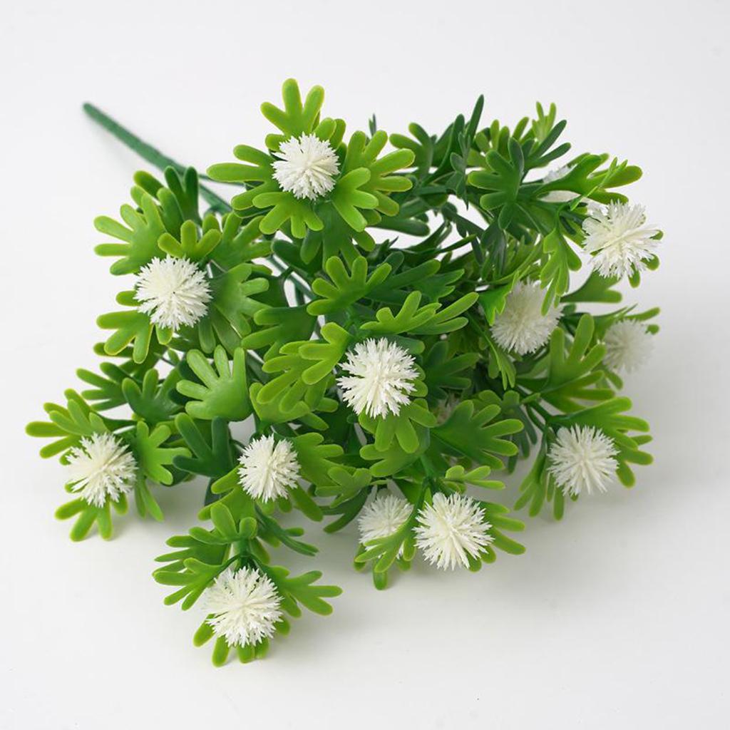 Artificial Flowers Desktop Faux Flowers Arrangement Bouquet for Home Office White