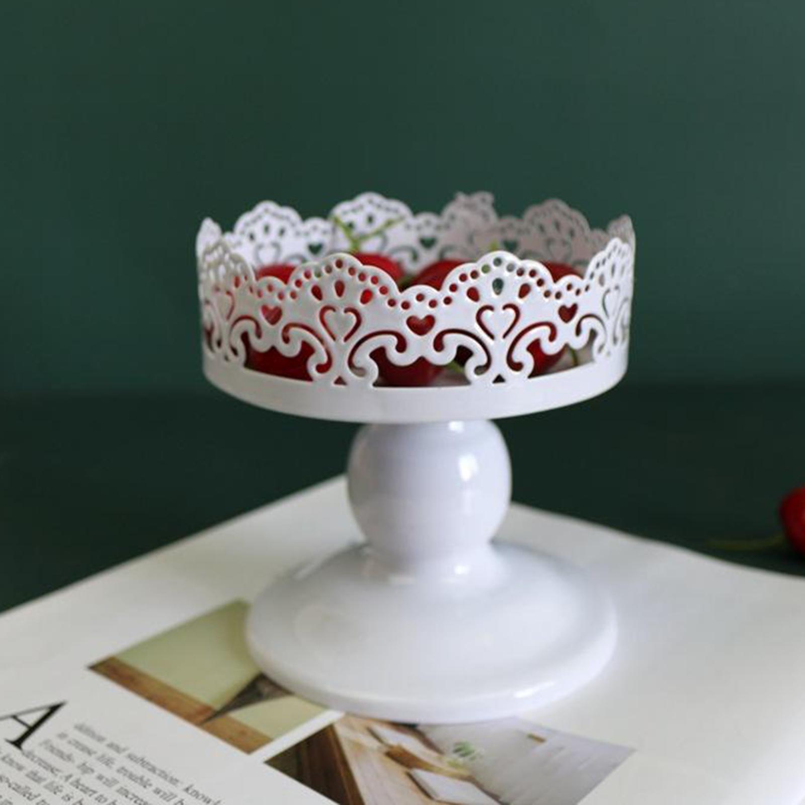 White Lace Iron Cake Stand Dessert Holder Pedestal for Party Wedding 