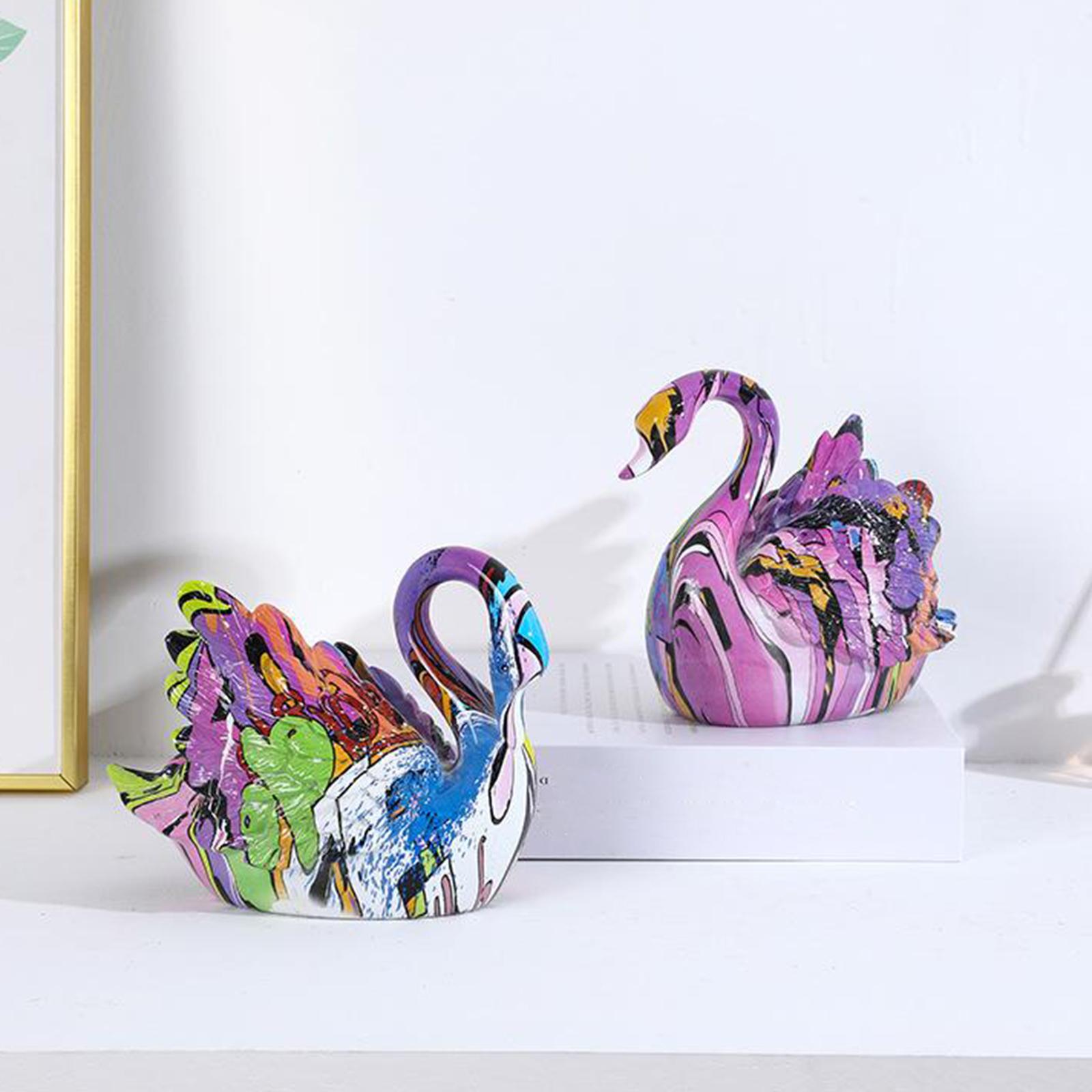 Modern Couple Swan Figurines Wedding Gifts Living Room Desktop Art Ornaments