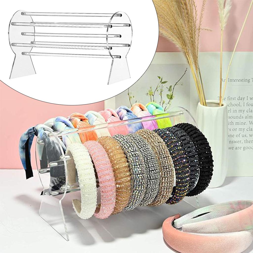 Acrylic Headband Holder Hair Accessory Necklaces Storage Organizer 40cm