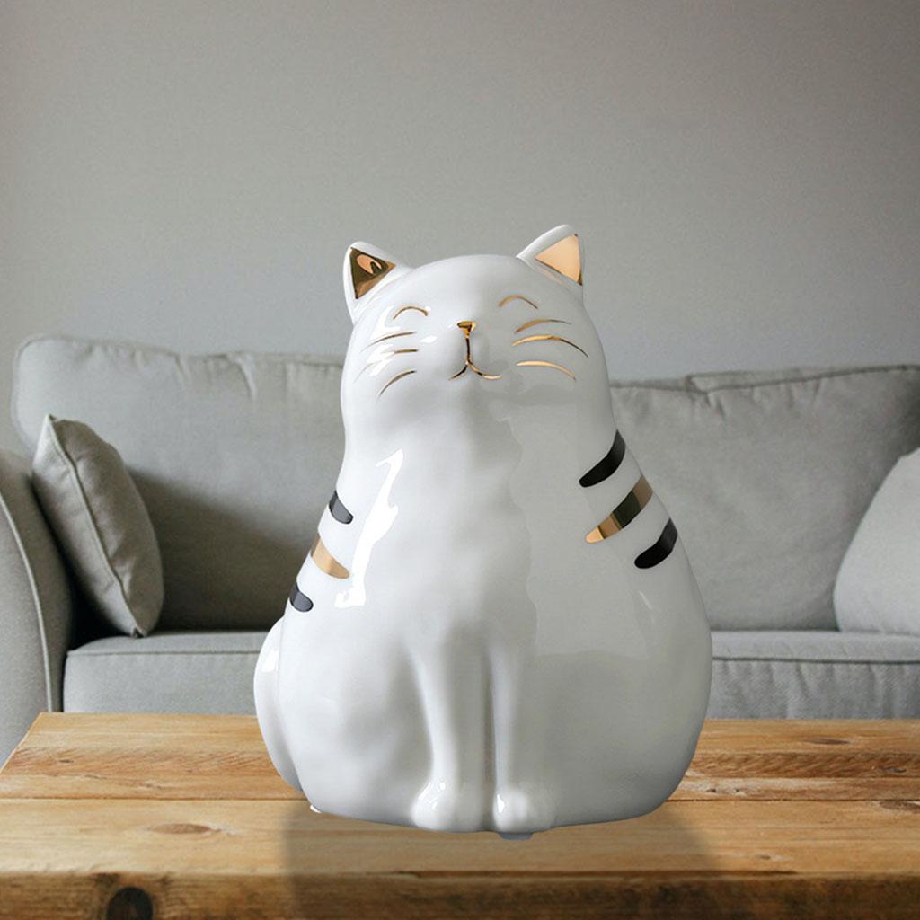 Funny Figurine Collectible Statue Tabletop Sculpture Shelf Ornament Cat A