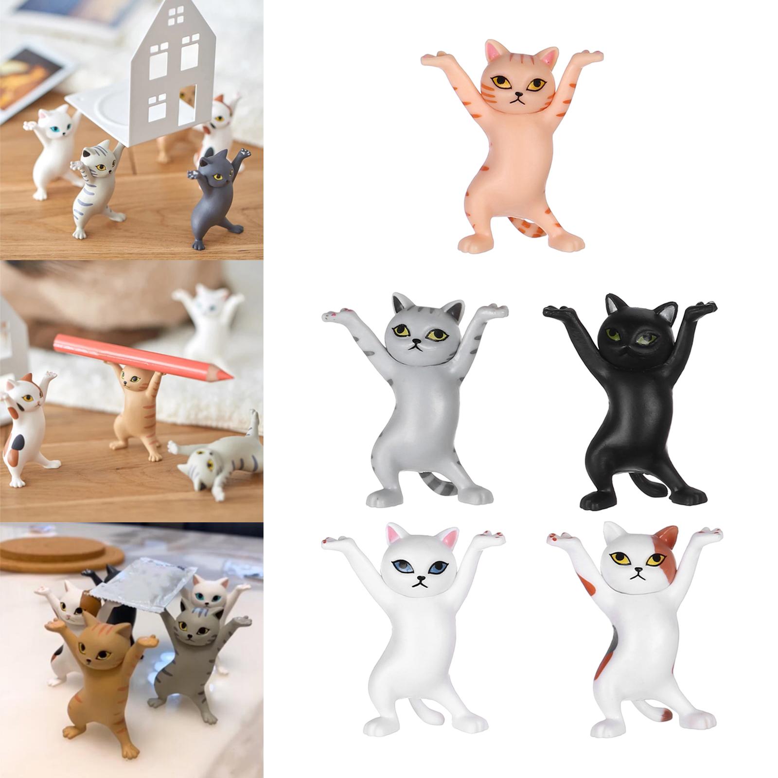5pcs Dancing Cute Cats Dance Figure Action Toys Tabletop Sculpture Display