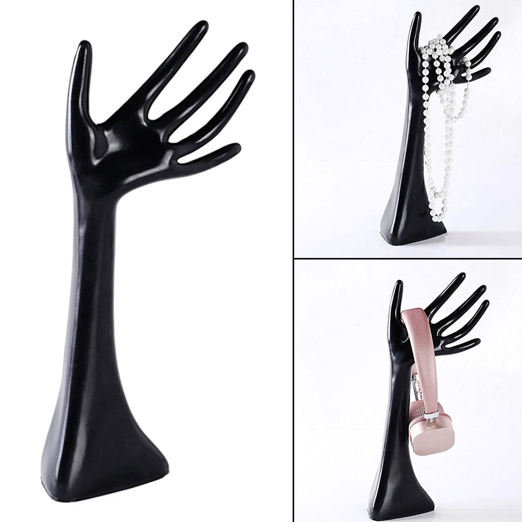 Mannequin Hand Glove Ring Bracelet Chain Jewelry Display Stand Holder Black