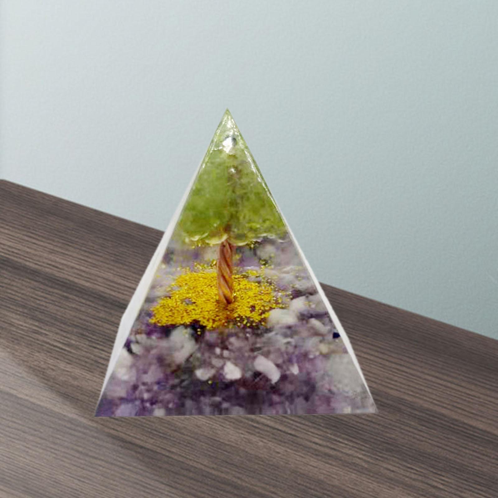 Amethyst Crystal Pyramid Kit Gemstone Stone Desktop Decoration Jewelry DIY