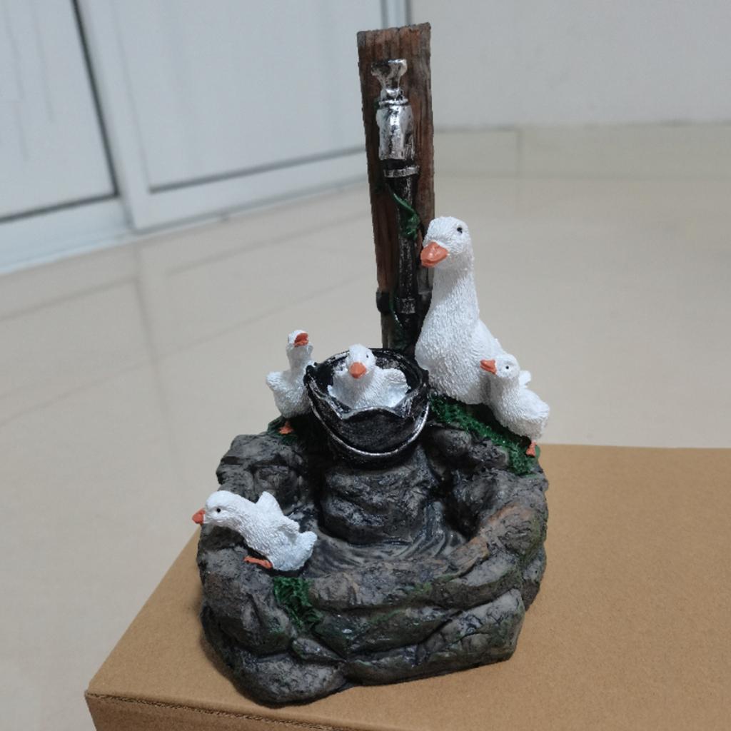 Creative Animal Fountain Statue Garden Figurines Funny Decor Duck