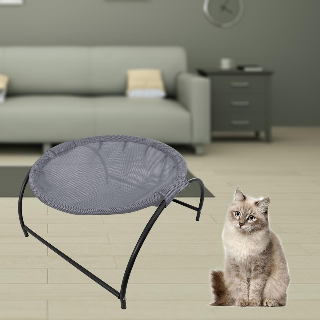 Cat Hammock Elevated Pet Bed Ventilated Cat Sleeping Bed Indoor Grey