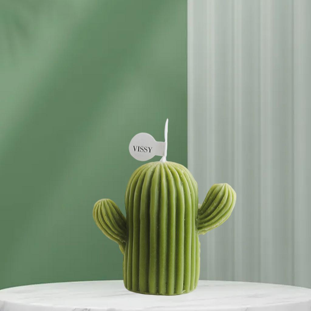 Cactus Candle Scented Wax Candles Home Office Deor Olive Green