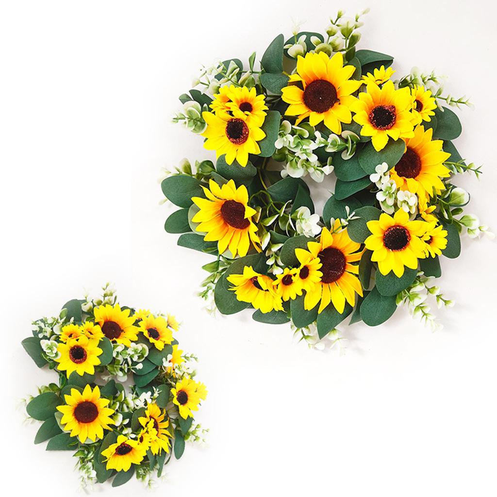 Outdoor Sunflowers Wreath Front Door Wall Home Artificial Floral Decor
