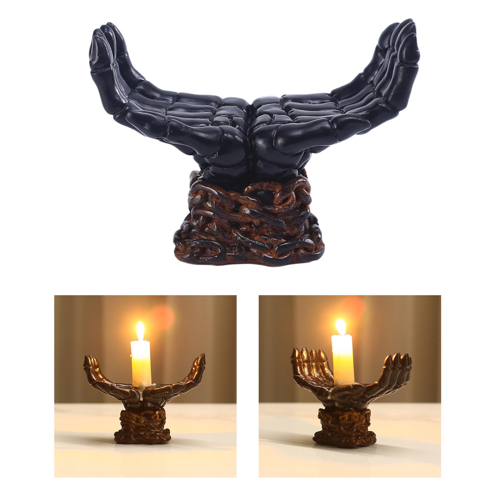 Tea Light Candle Holder Hand Pedestal Ornament Collection for Desktop Church