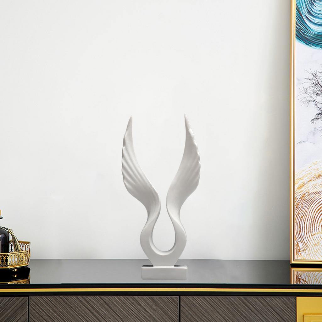 Eagle/Angel Wings Statue Resin Sculpture Figurine for Home White Wing