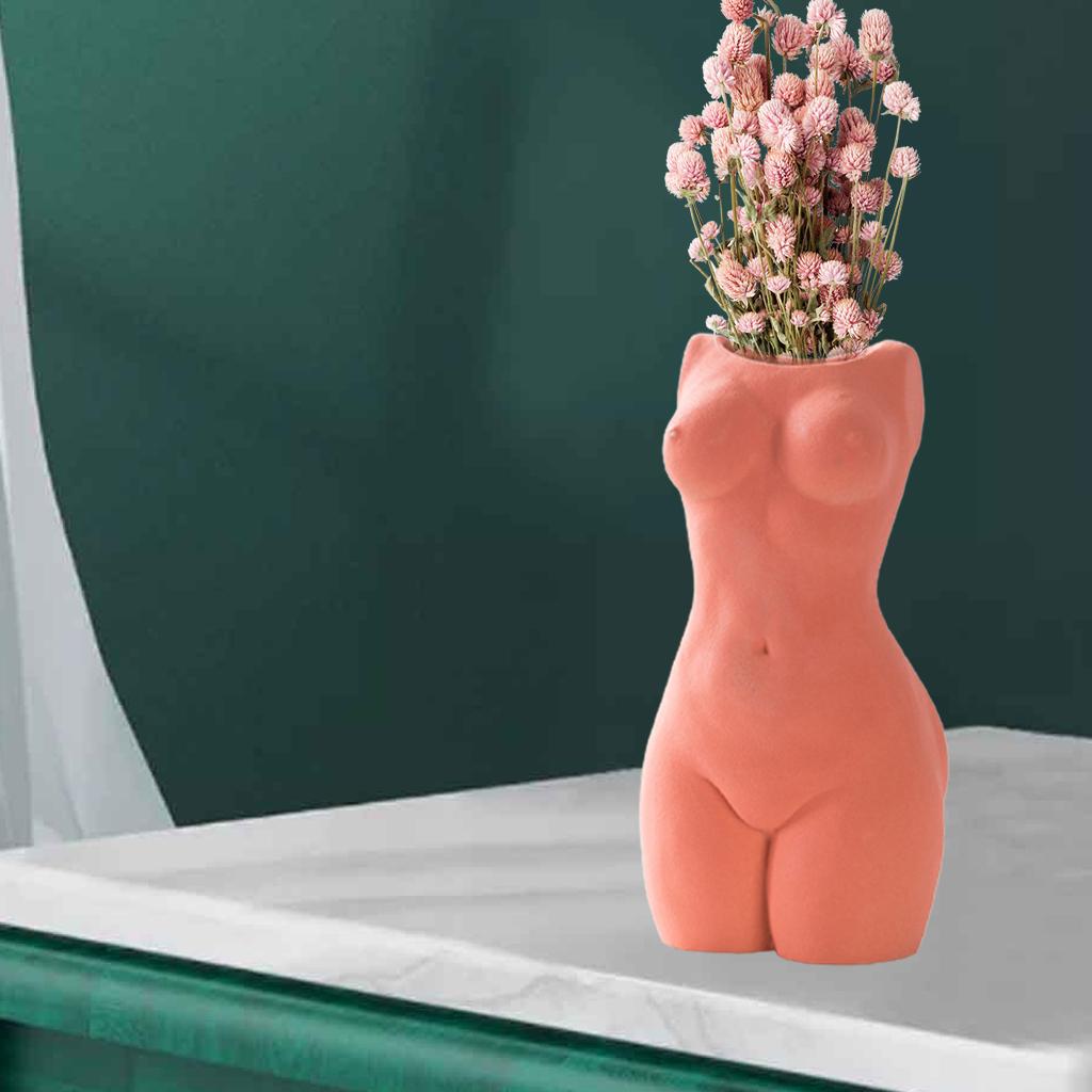 Modern Female Body Body Vase Figurine Ornament Home Decor Pot Red