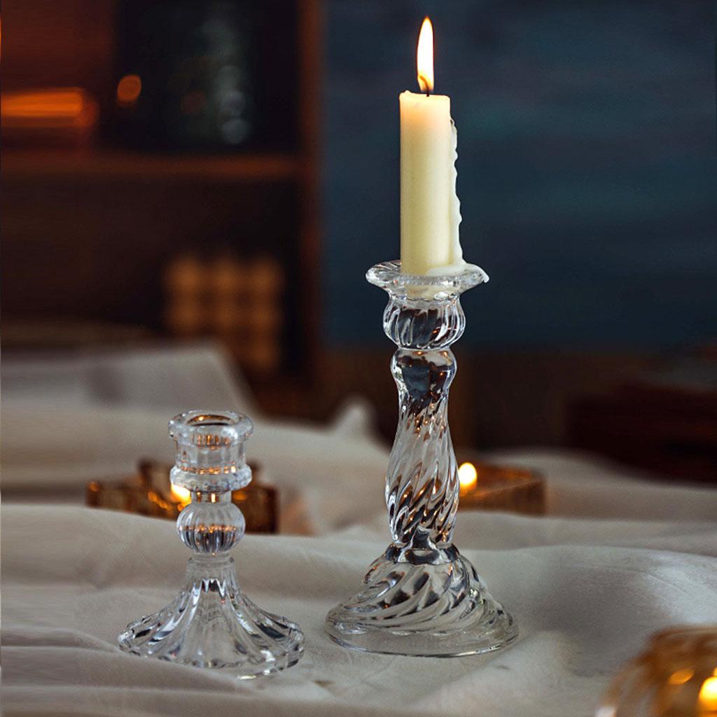 European Style Taper Candle Holder Candlestick Home Office Vertical Stripes