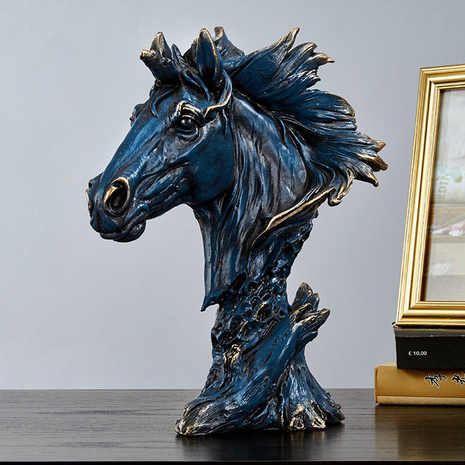 Rustic Horse Head Figurine Statue Sculpture Abstract Collection Art Craft