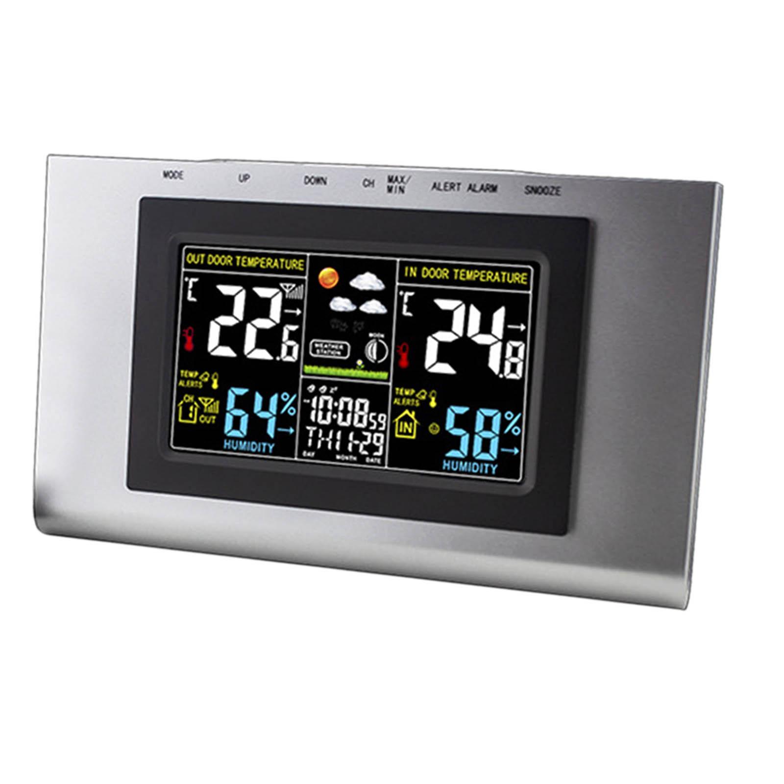 Digital Alarm Clock Snooze Calendar Thermometer Hygrometer Weather Display