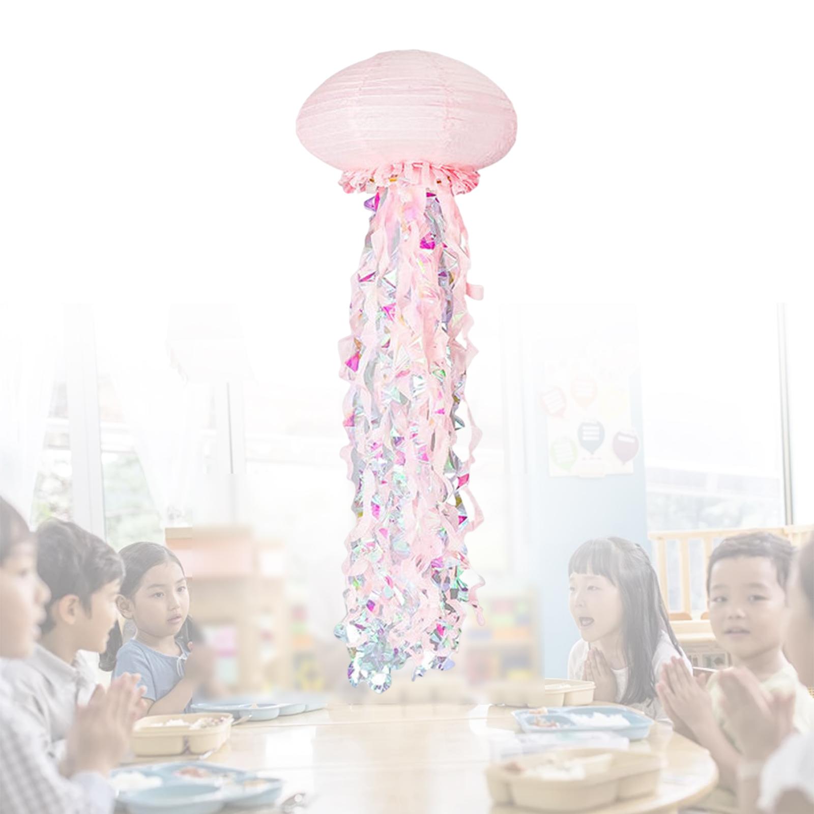 Creative Jellyfish Paper Lantern Under The Sea Party for Halloween Home Pink