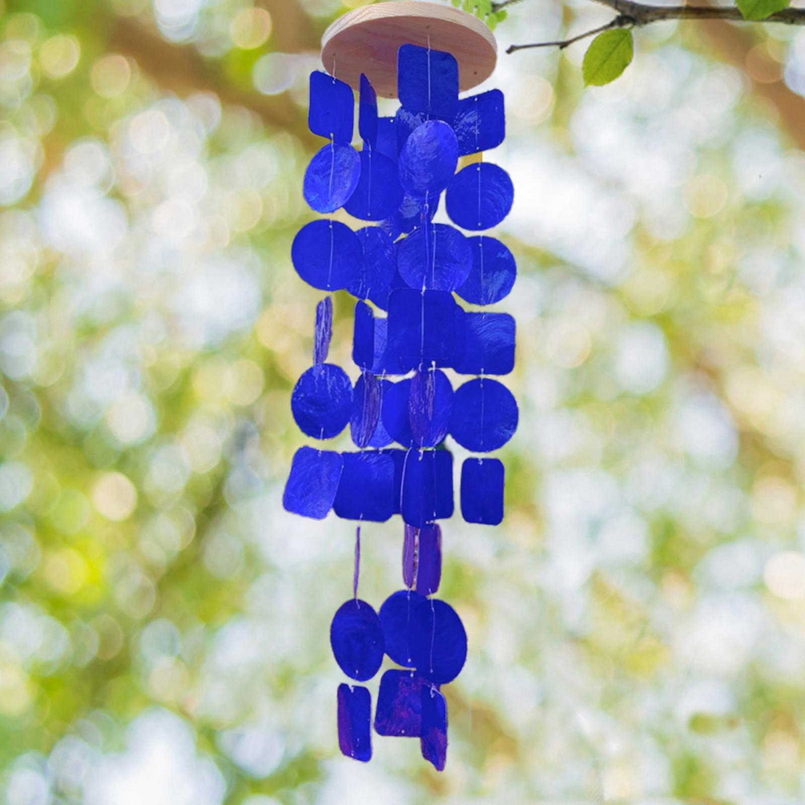 Wind Chimes Hanging Wall Pendant for Garden Outdoor Decor Dark Blue