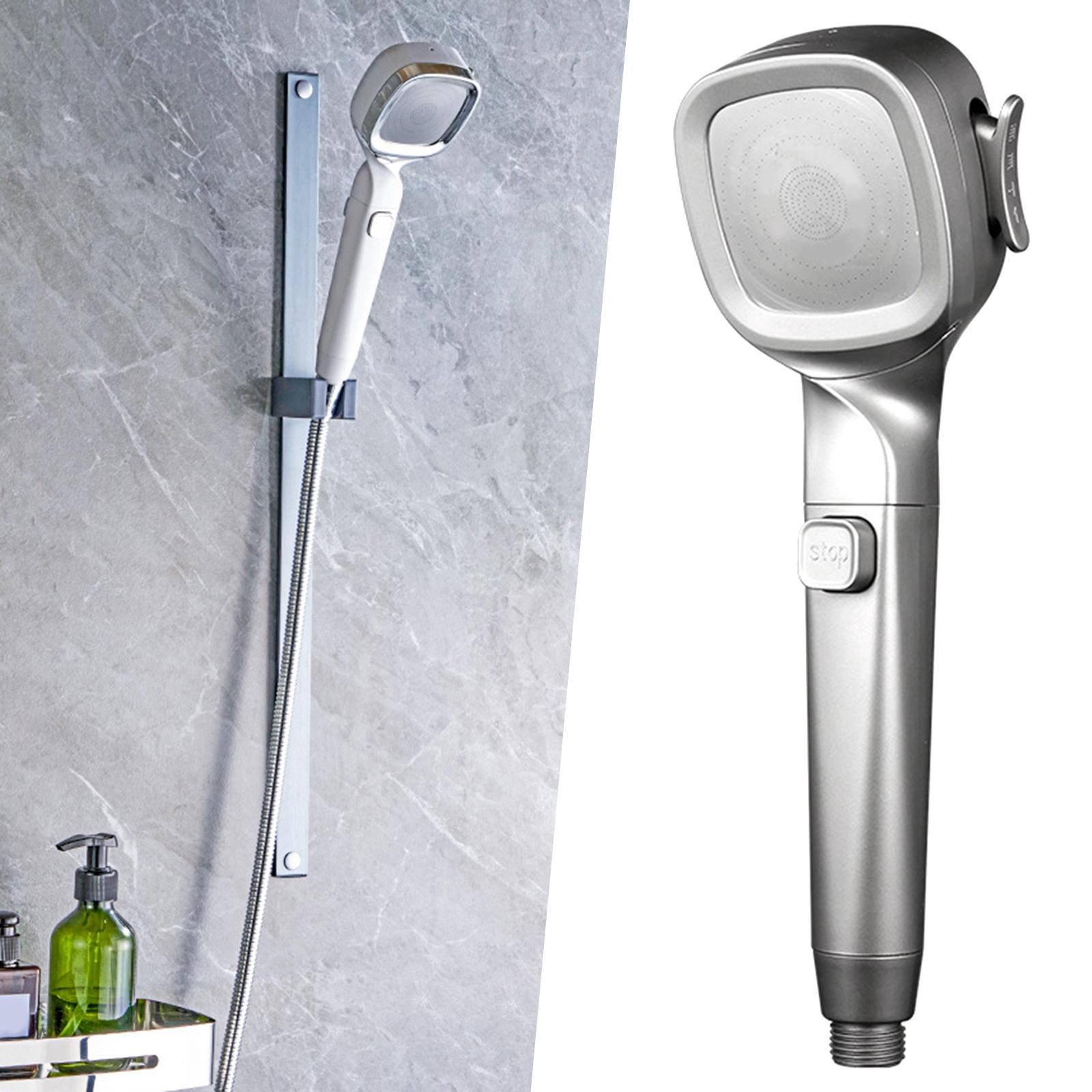 High Pressure Shower Head Adjustable Nozzle Sprayer for Home Bathroom silver