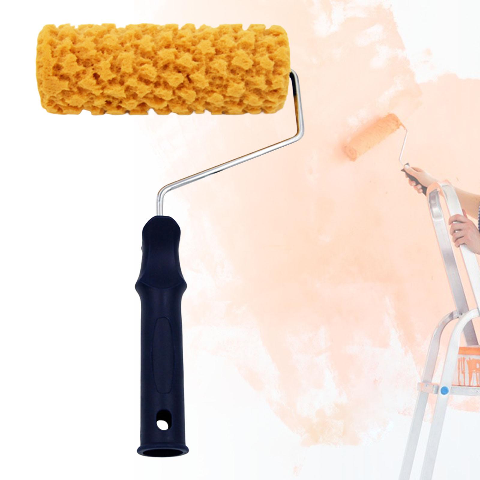 Sponge Paint Roller Art Painting with Handle for Household Wall  Black 