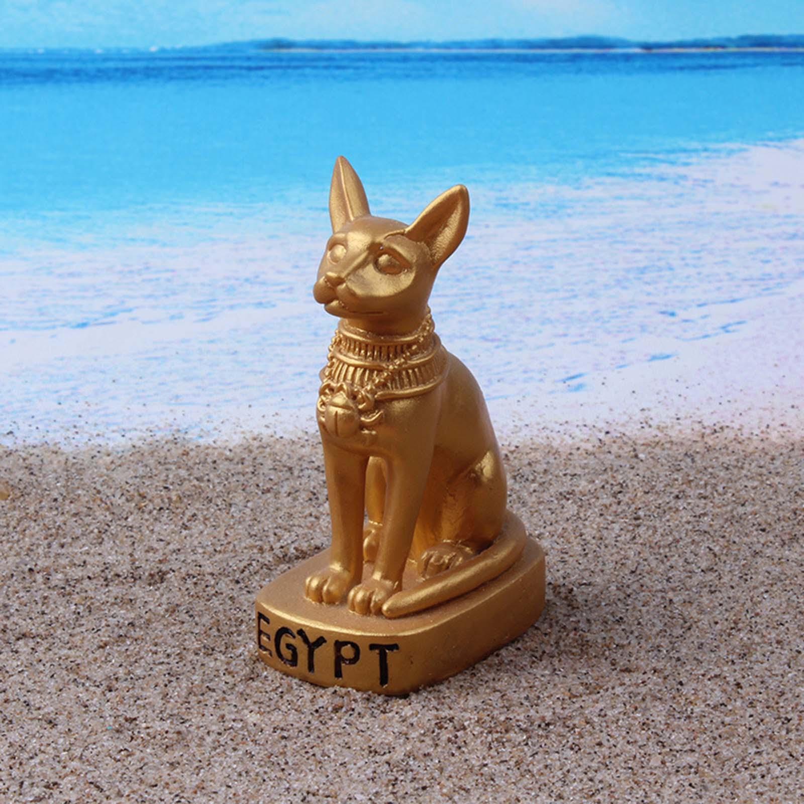 Resin Egyptian Bastet Cat Sculpture Sitting Cat Model for Festival Gift