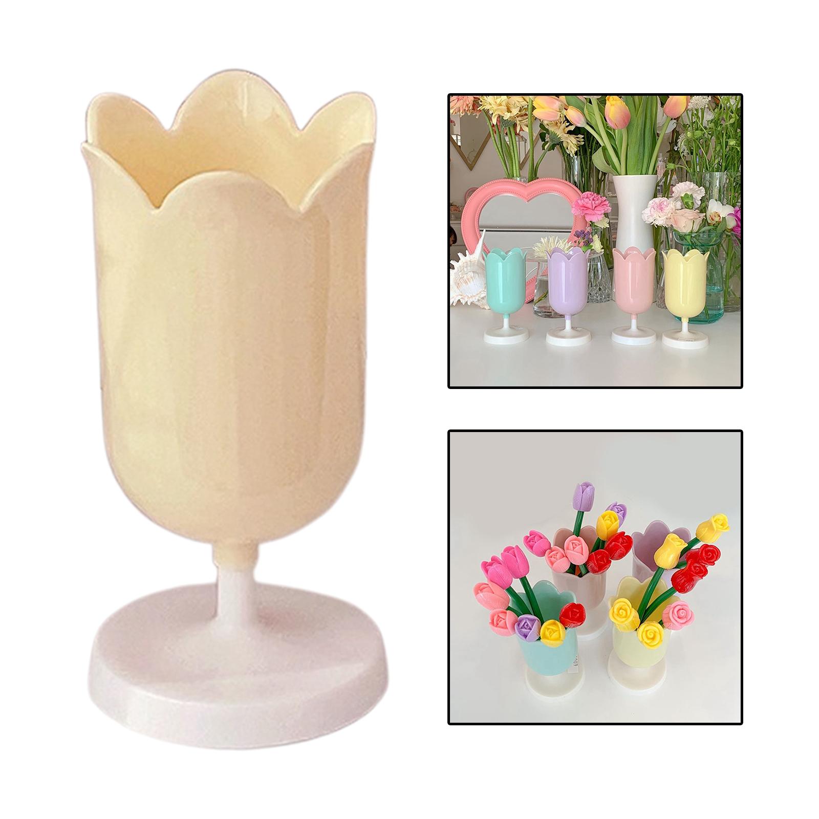 Pen Holder Table Vase Photo Props Pencil Organizer Flowerpot Office Yellow