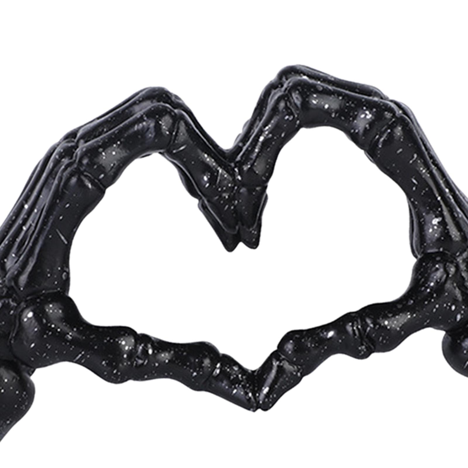 Modern Heart Gesture Ornament Sculpture Figurine Wedding Wine Cabinet Black 