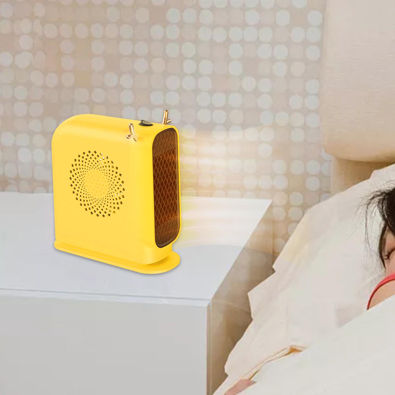 Space Heater Household Silent for Bedroom Home Tabletop Yellow