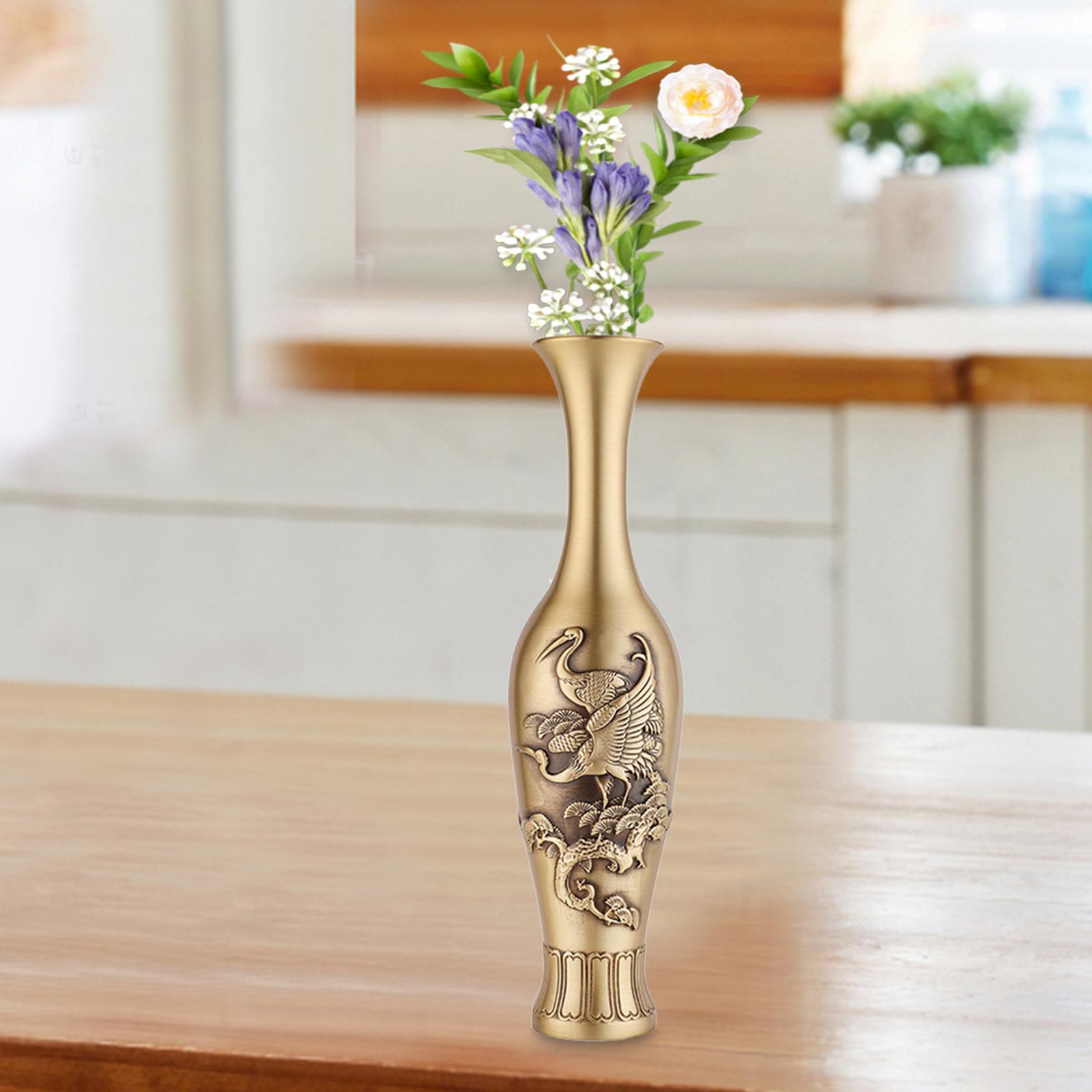 Handcrafted Brass Vase Artistic Tabletop Vases for Home Entryway Decoration