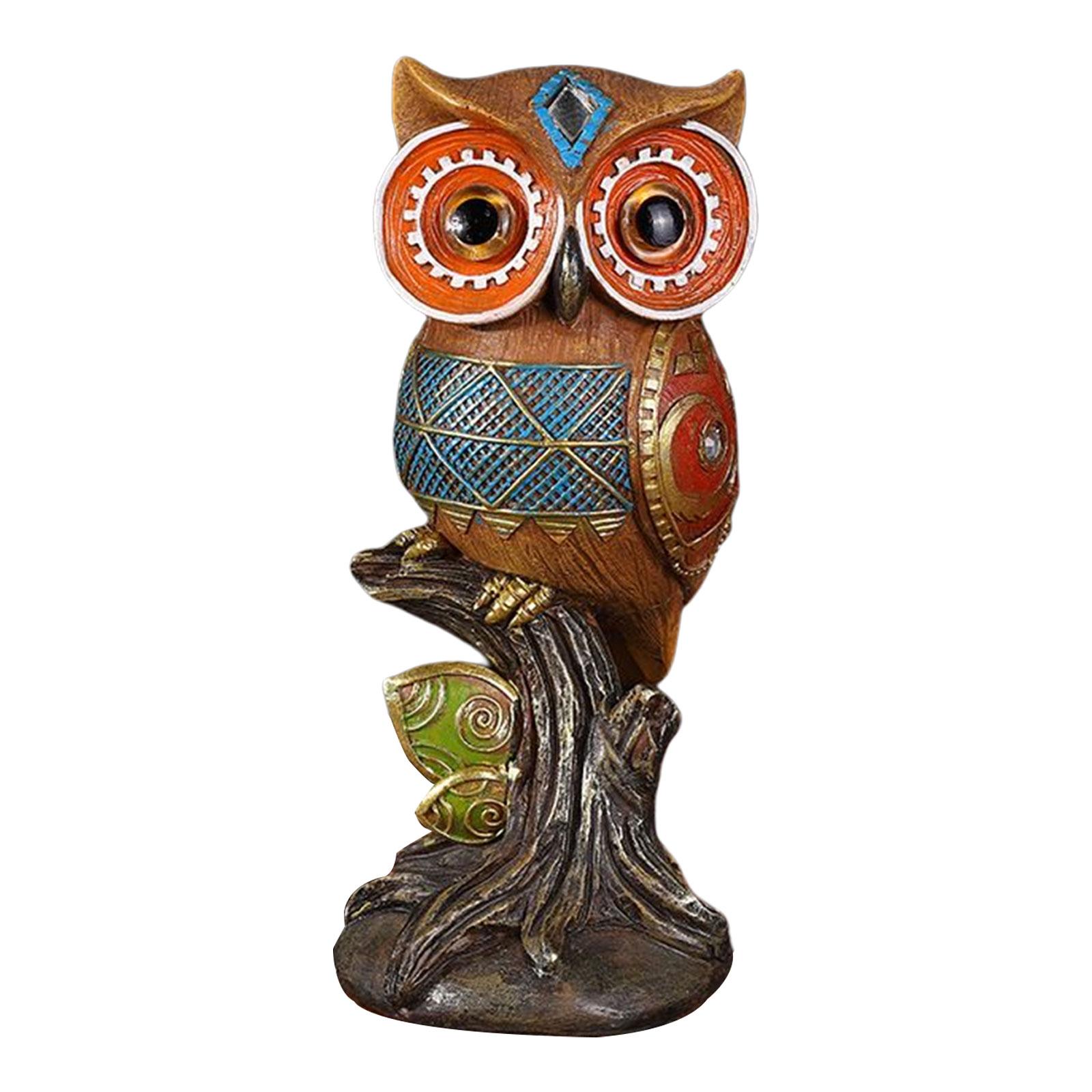 Owl Figurine Orange Eyes