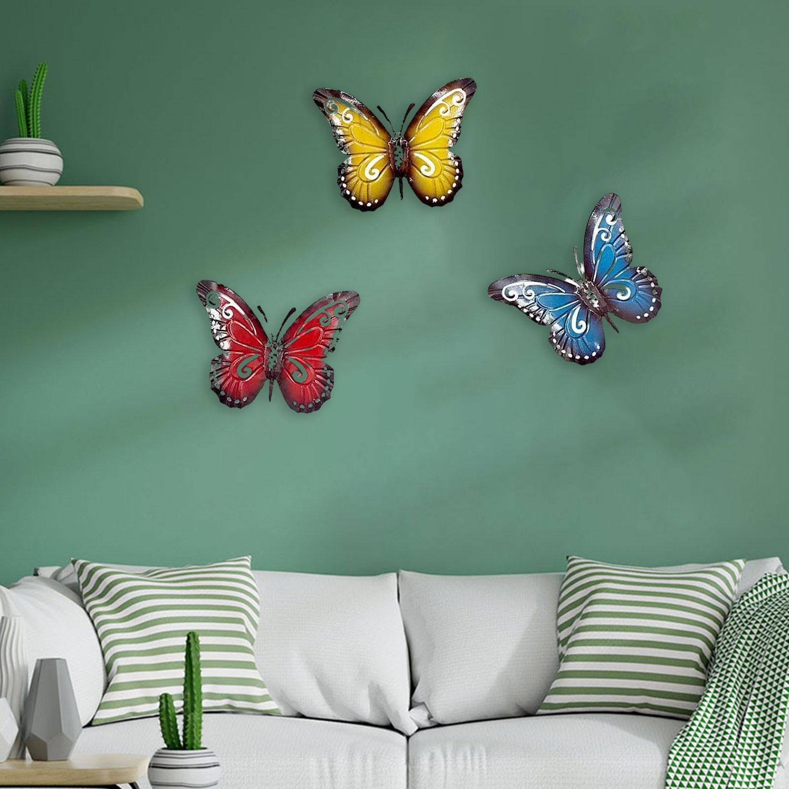 3Pcs Butterfly Wall Sculpture Art Decoration Collectible for Home Indoor