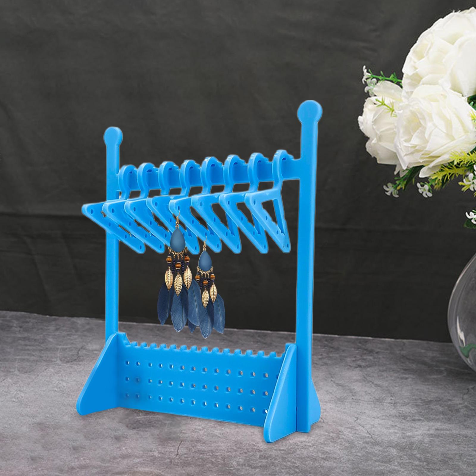 Earring Display Stand Holder Tabletop Jewelry Display Rack for Showcase Shop Blue